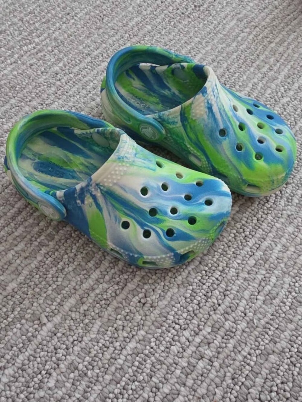 Kids Tie-Dye Clog Sandals - Blue & Green